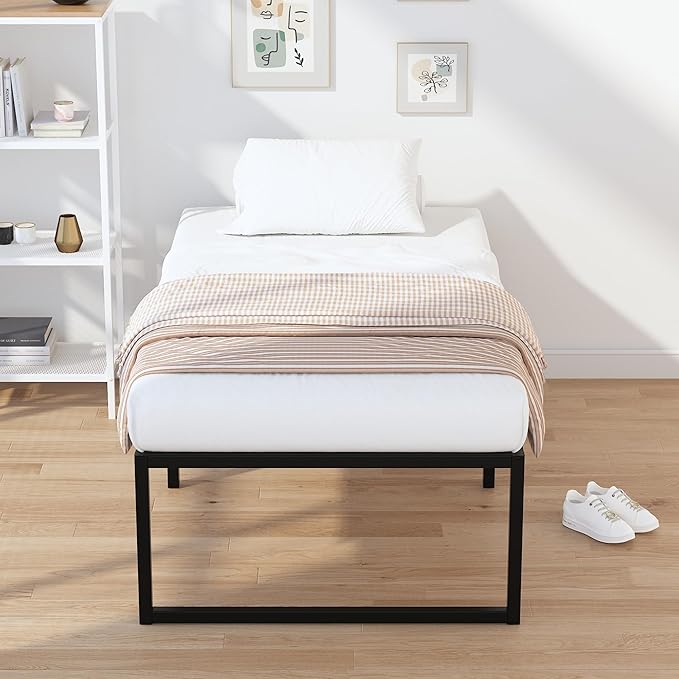 EMODA 16 Inch Narrow Twin Bed Frame 30x75, Heavy Duty Metal Platform No Box - Image 6