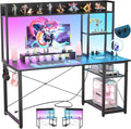 Cyclysio Gaming Desk with Hutch, Home Office Desk with Reversible 5 Tiers by Cyclysio
