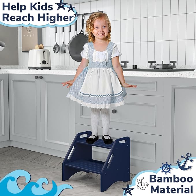 AMBIRD Wooden Step Stool, Two Step Stools Toddler 300 lbs Capacity - Image 7