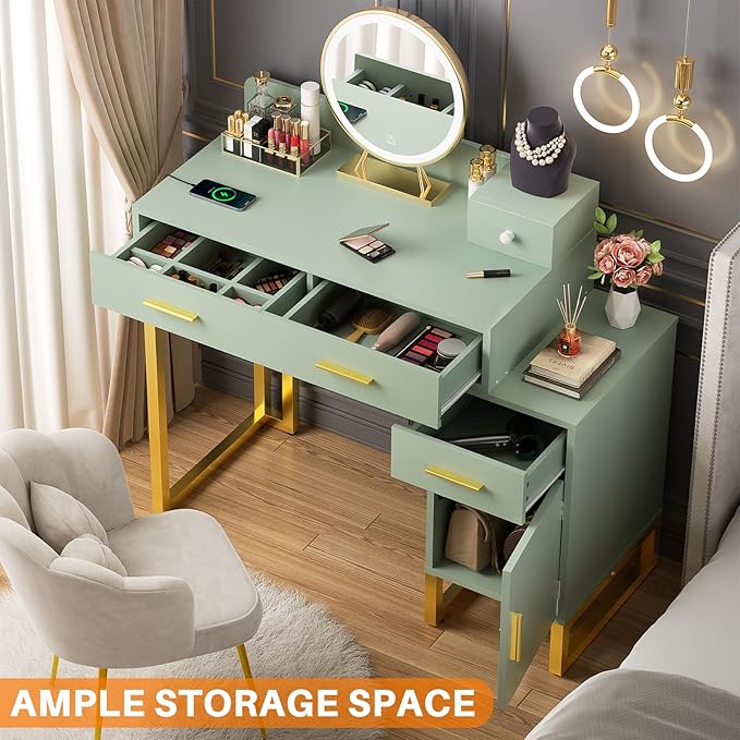 Vanity Desk with 4 Storage Drawers - Image 7