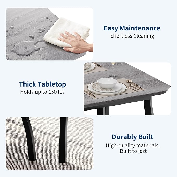 GAOMON Dining Table Set for 2, 3 Piece Small Kitchen Table and 2 Upholstered - Image 3