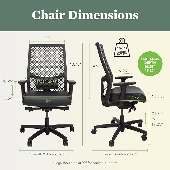 HON Ignition 2.0 ReActiv Ergonomic Office Chair, Synchro-Tilt Recline, - Image 2