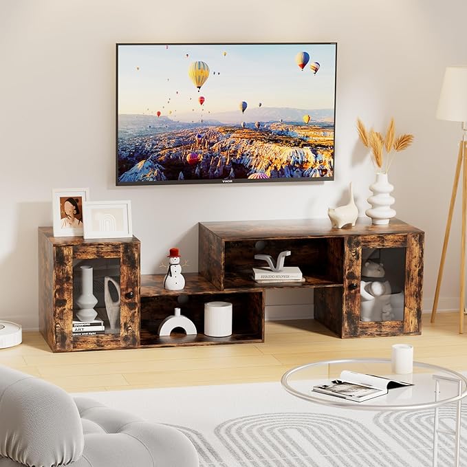 VECELO LED TV Stand for Televisions up to 70 Inchs Modern Entertainment Center - Image 2