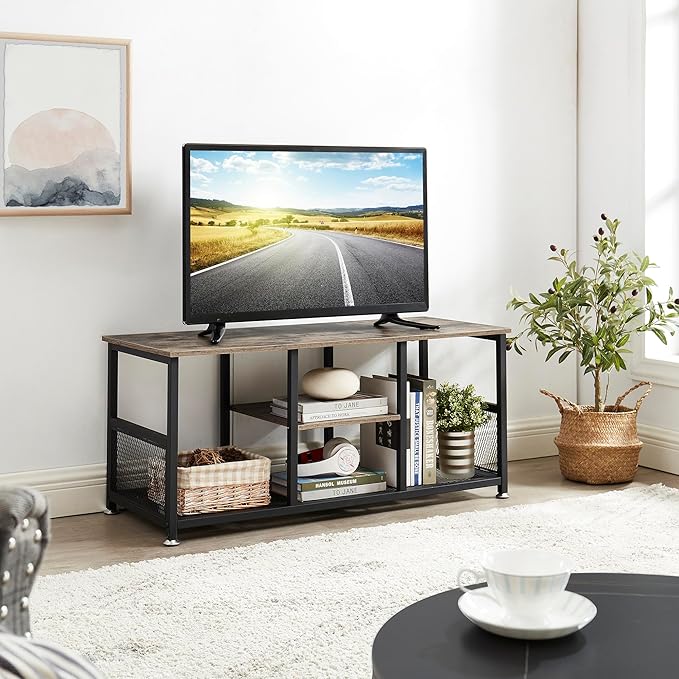 VECELO TV Stand Up to 50 Inches, 39 Inch Industrial Entertainment Center Media - Image 4