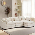 Furniliving 117‘’ L-Shaped Sofa, Luxury Corduroy Modular Sectional Couches by FurnilivingFurnitureforHome
