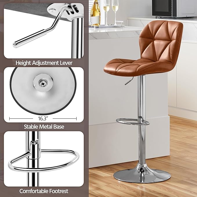 Yaheetech Barstools Set of 2, Modern Kitchen Island Stools - Image 6