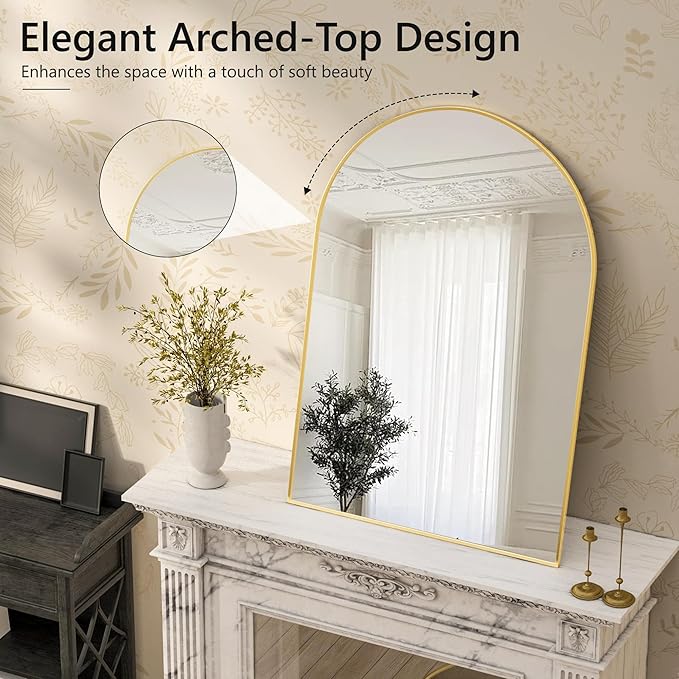 Arched Wall Mirror for Bathroom, Mirrors for Wall, Vanity Mirror for Bedroom - Image 5