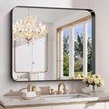FORBATH 36x40 Inch Bathroom Mirror, Brushed Black Deep Frame Wall Mirror by FORBATH