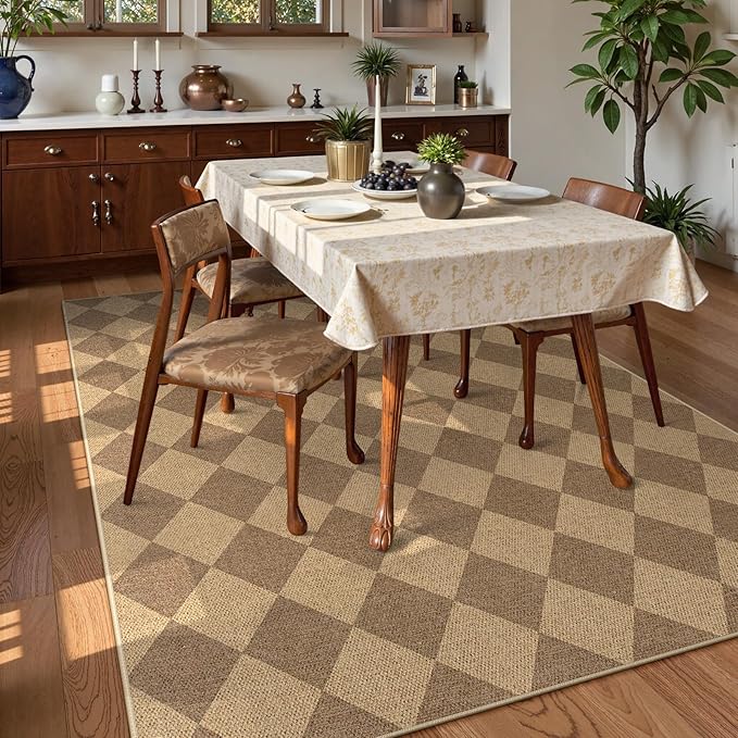 Lahome Checkered Easy Jute 6x9 Rug, Large Rugs - Image 6