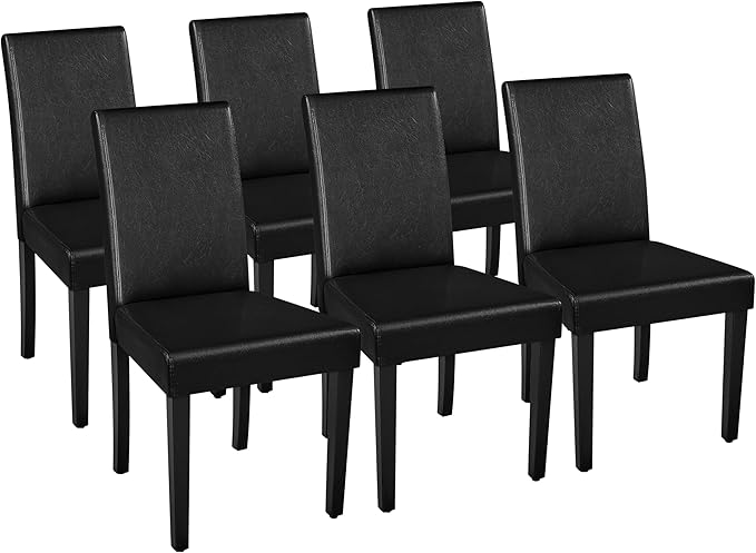Yaheetech Dining Chairs Set of 6 Faux Leather Modern Dining Room Chairs by Yaheetech