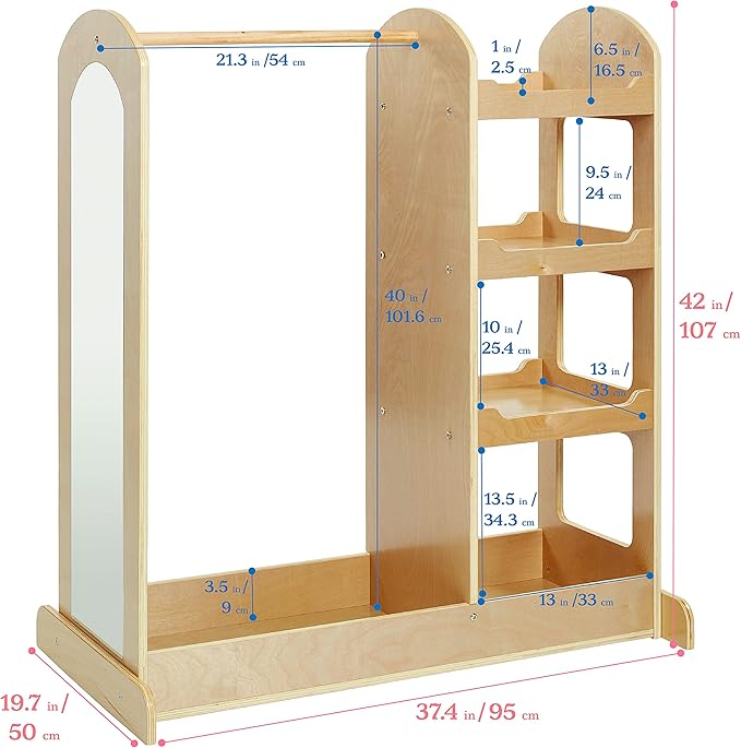 ECR4Kids Dress Up Center with Mirrors, Costume Organizer - Image 2