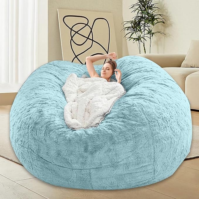 Bean Bag Chair for Adults Kids Without Filler Comfy Giant Round Lazy Sofa Chair by FunnyFurnitureforYourHous