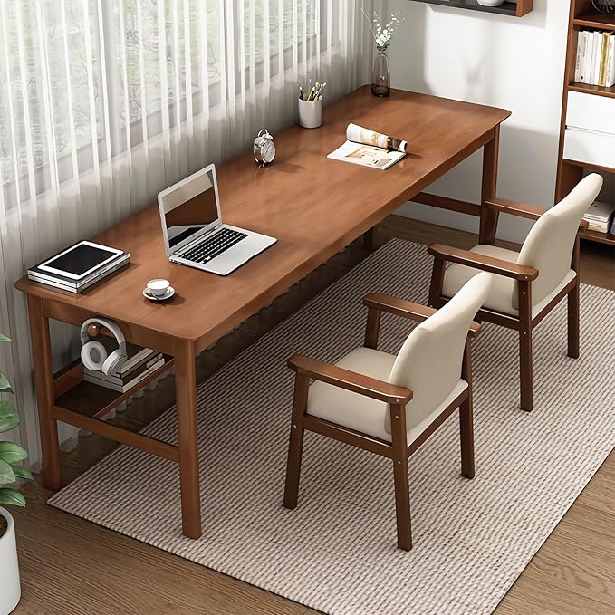 Solid Wood Desk, Writing Desk, Home Office Workstation - Image 8