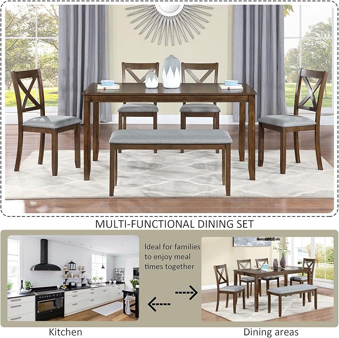 KEIKI 6-Piece Standard Height Dining Table Set - Image 4