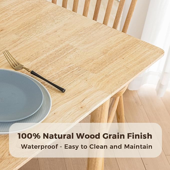 DELAVIN 70.8" Large Solid Wood Dining Table - Image 4