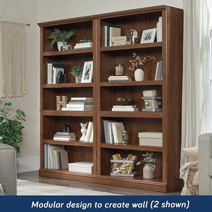 Sauder Miscellaneous Storage 5 Split Bookcase/Book Shelf, L: 35.28" x W: 13.23" - Image 5