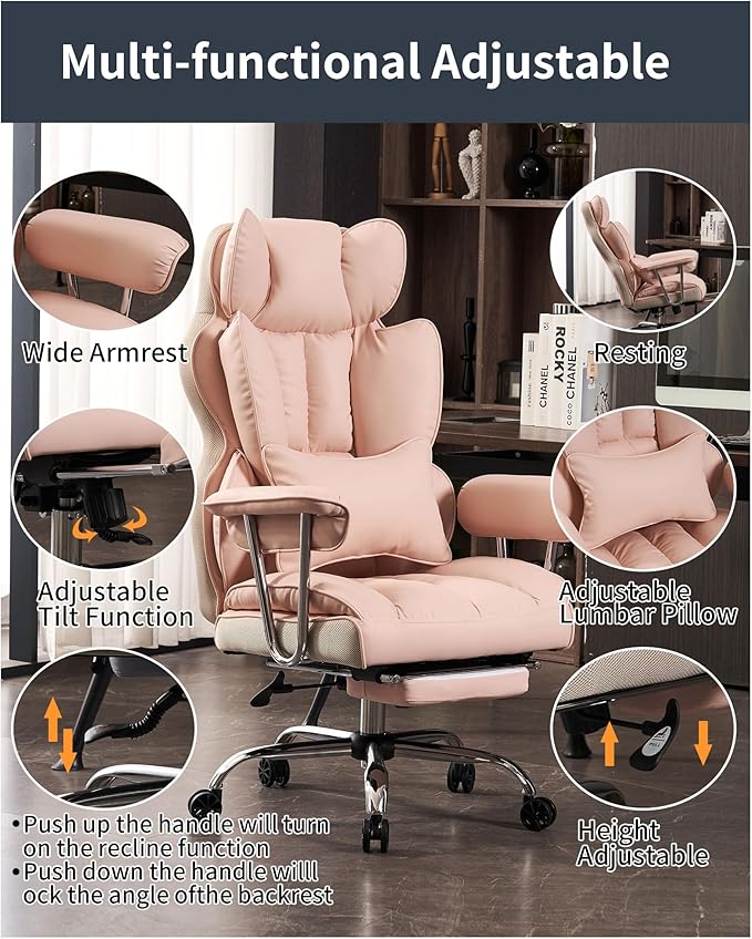 Efomao Big and Tall Office Chair 400LBS, Heavy Duty Executive Office Chair - Image 3