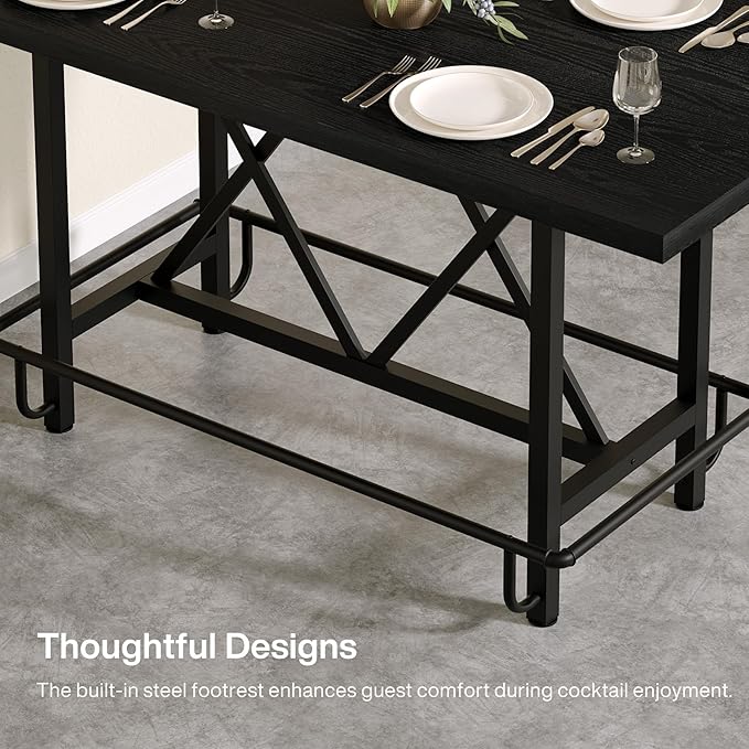 Tribesigns Bar Table, Industrial Counter Height Pub Table - Image 7