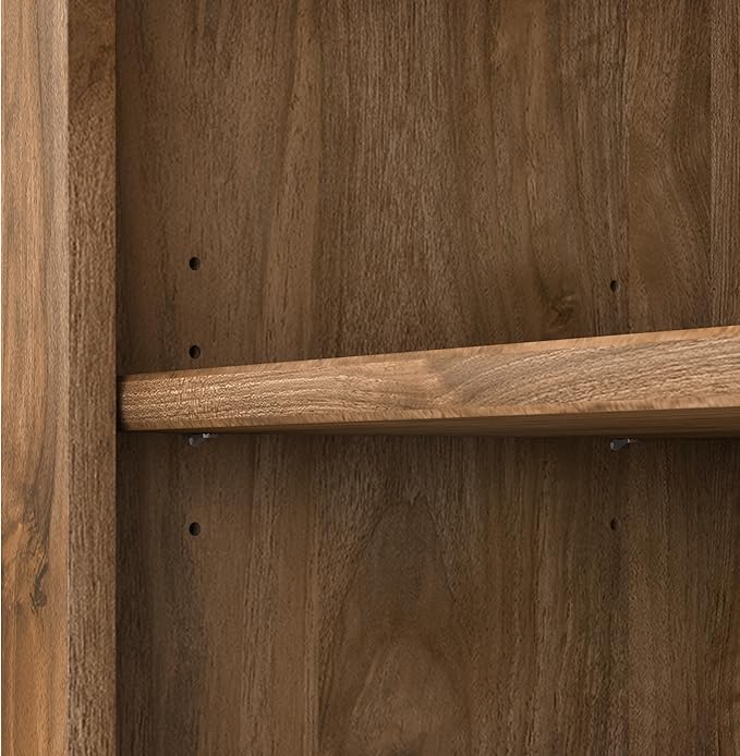 Bush Furniture Somerset 5 Shelf Bookcase in Fresh Walnut, Tall Bookshelf - Image 6