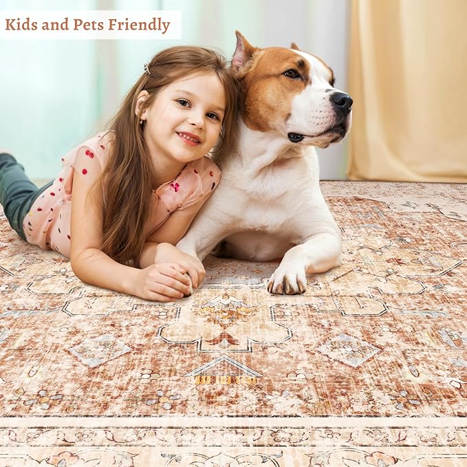 Tangsoo Area Rug 3x5 Bedroom Rug, Washable Vintage Indoor, Non Slip Accent - Image 8