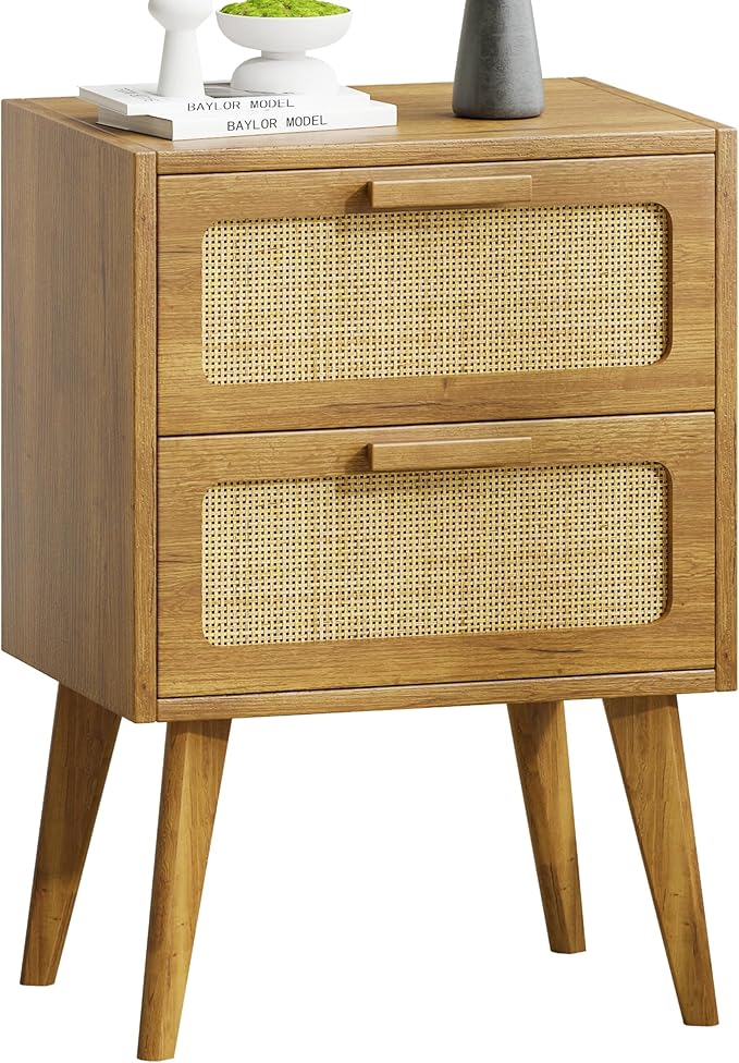 Rattan Nightstand, End Table, Side Table by YAUKOMEL