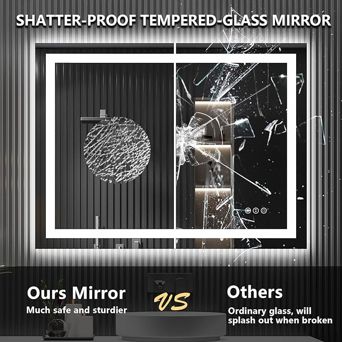48x36 Inch LED Bathroom Mirror - Image 6