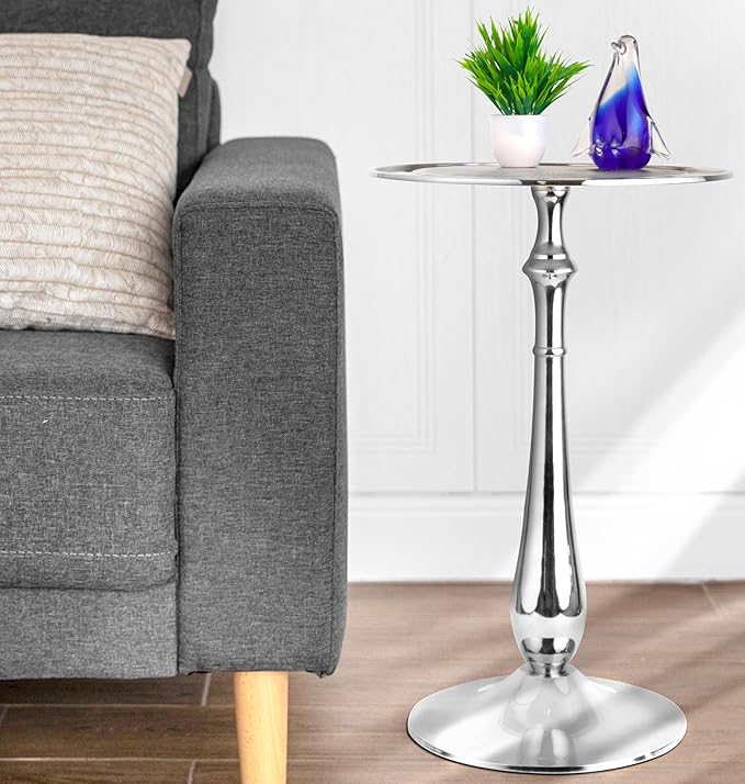 CLEENTABLE Farmhouse Pedestal Round End Table - Image 7