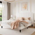 SHA CERLIN Queen Bed Frame/Velvet Upholstered Platform Bed Frame by SHACERLIN