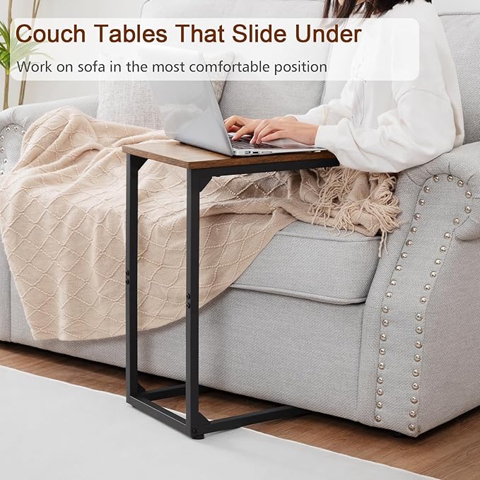 AMHANCIBLE C Shaped End Tables, TV Trays Set of 2 - Image 4