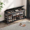 Shoe Rack Bench Seat Rubberwood 3-Tier Wooden Storage Bench 550lbs Compact by IUNVR