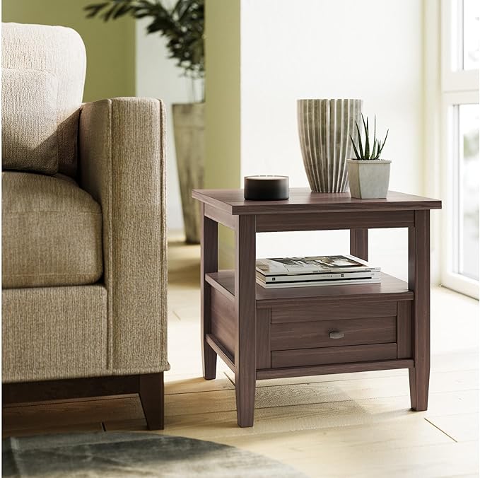 SIMPLIHOME Warm Shaker SOLID WOOD 20 inch Wide Rectangle Transitional End Table - Image 2