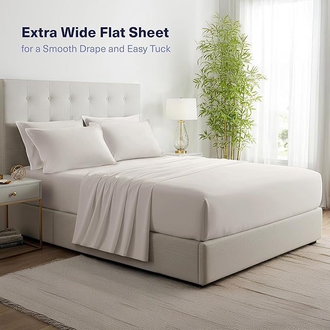 Kickoff Viscose Bamboo Sheets King Size 4-pc 100% Organic Bamboo Viscose Bed - Image 6