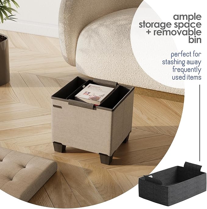 STORAGEBUD Storage Ottoman Cube - Image 3