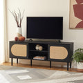 SAFAVIEH Claude TV Stand for up to 65" Flatscreen – Black, 2 Sliding Doors by SAFAVIEH