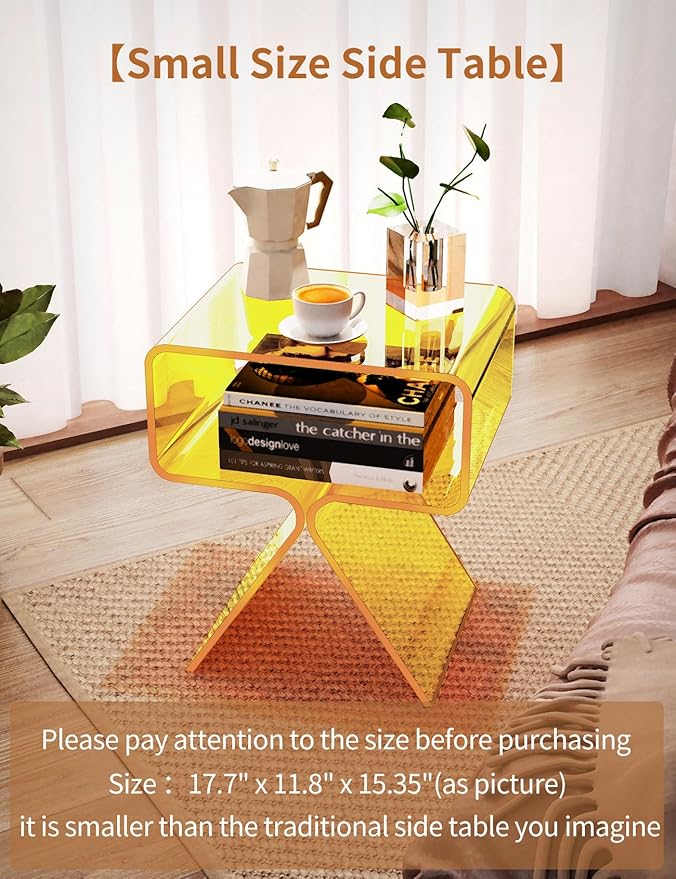 Acrylic Nightstand Side Table Modern Design Clear Home Decor Display End Table - Image 4