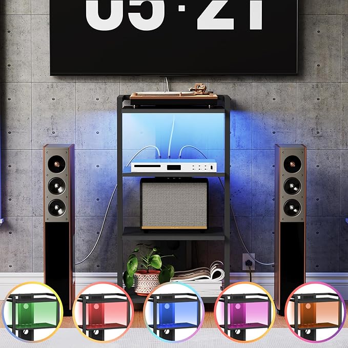 HOOBRO 4-Tier AV Media Console - Image 9