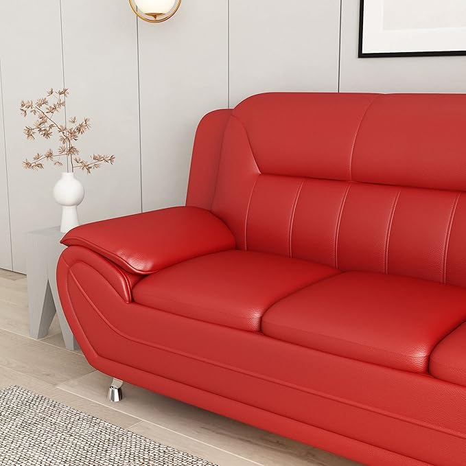 Container Furniture Direct Michael Modern Faux Leather Upholstered Stainless - Image 11