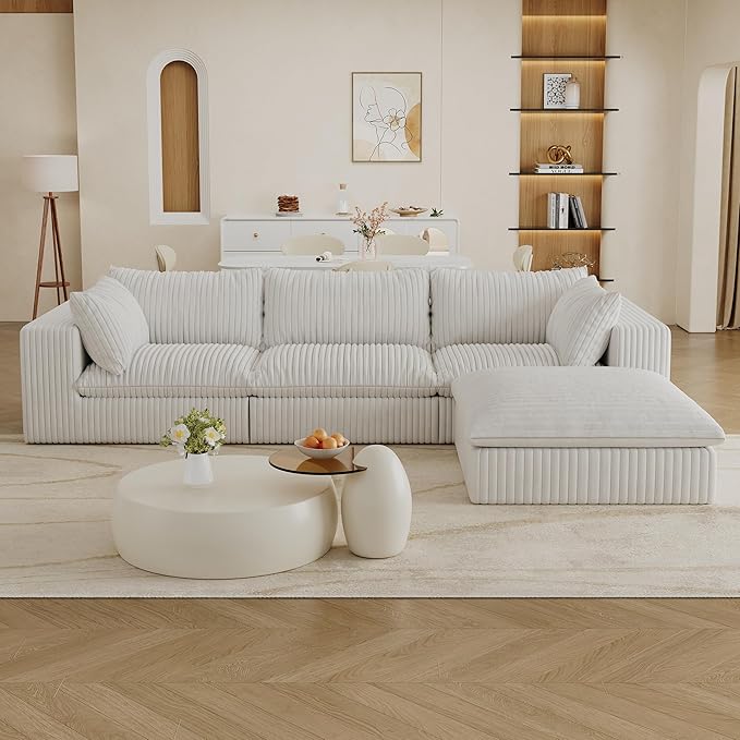 118.2" L Shaped Modular Sectional Cloud Couch - Image 6