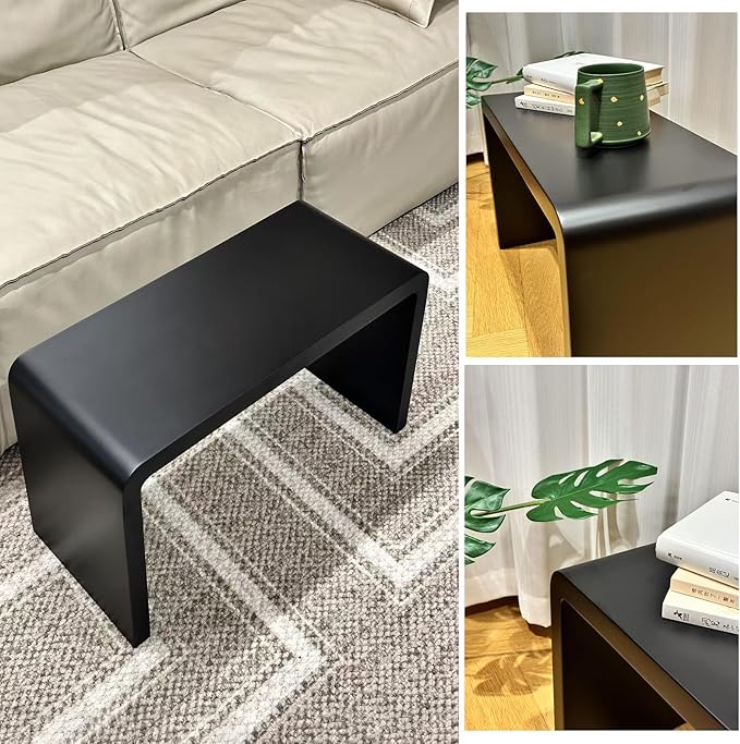 C Shaped End Table, Solid Wood C Side Table - Image 5
