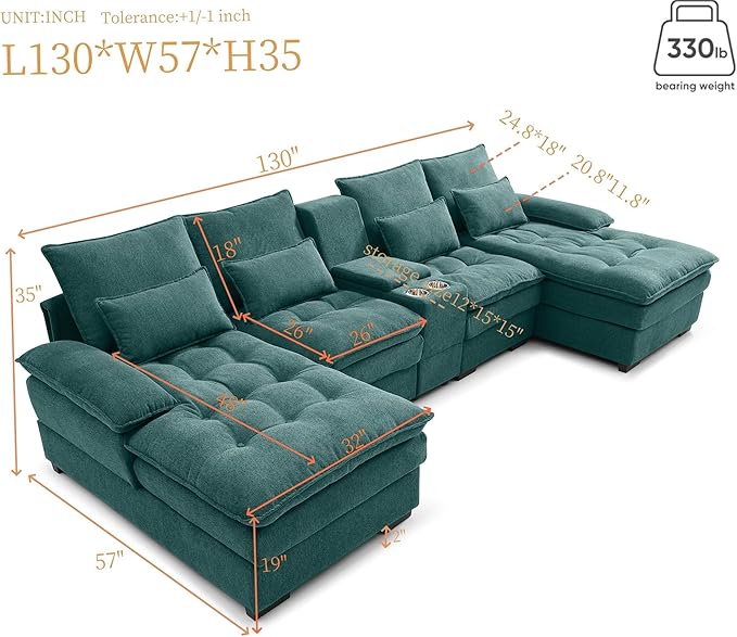 KEIKI 130" U-Shaped 6 seat Sofa - Image 2