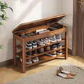 Shoe Rack Bench Seat Rubberwood 3-Tier Wooden Storage Bench 550lbs Compact by IUNVR