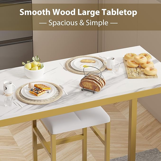 VECELO Bar Table and Chairs Set - Image 6