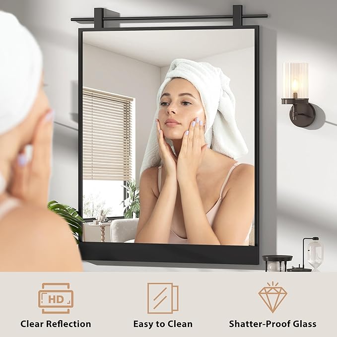 24x32 Inch Rectangle Bathroom Vanity Mirror - Image 3