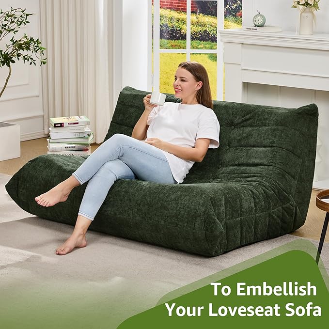 Hobestluk Bean Bag Chair Giant Bean Bag Sofa 2 Seater Bean Bag Chairs - Image 3