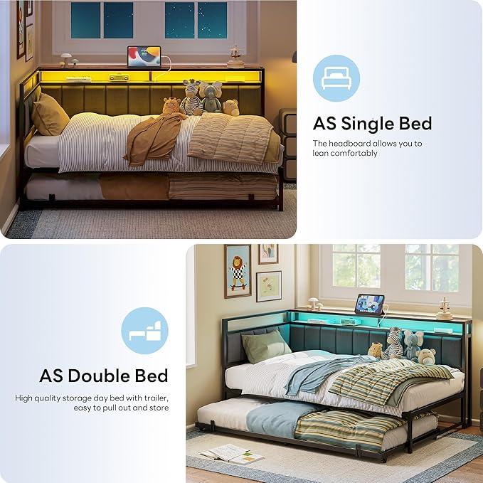 LIKIMIO Corner Twin Bed Frame - Image 3
