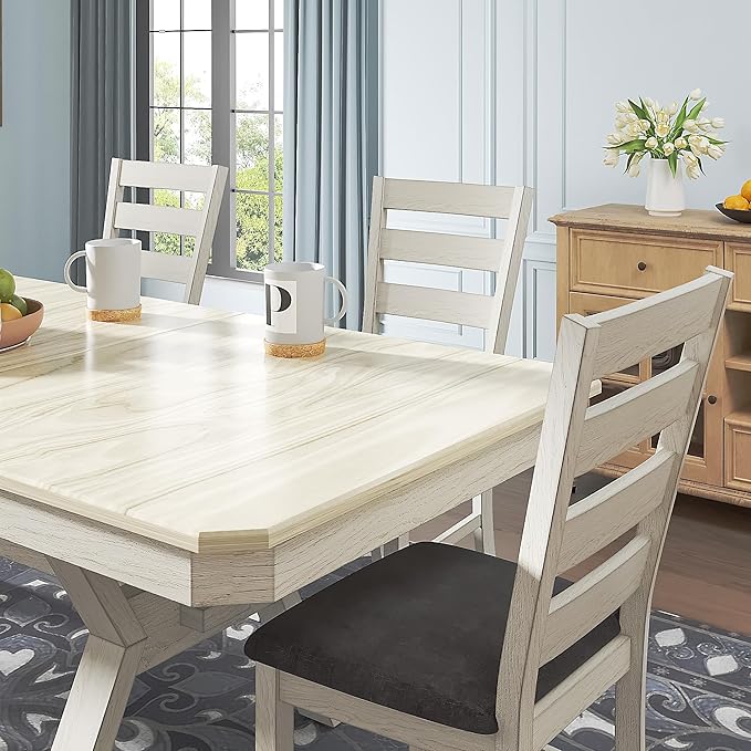 6-Piece Solid Wood Dining Table Set - Image 6