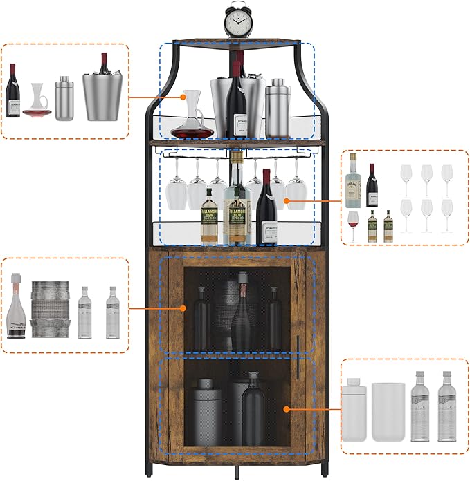 GAOMON Corner Wine Cabinet - Image 5