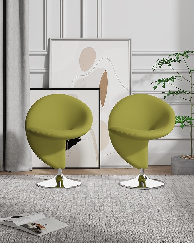 Manhattan Comfort Curl Swivel Accent Chair Set of 2 - Image 2