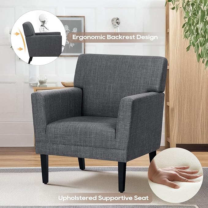 COLAMY Modern Accent Chair for Living Room, Upholstered Fabric Accent Armchair - Image 4