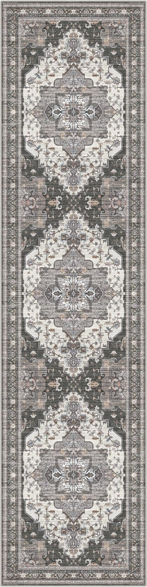 GENIMO 2X8 Hallway Runner Rug, Machine Washable Non Slip Vintage Floral - Image 7